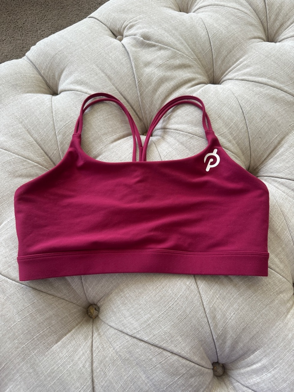 Peloton Women's Burgundy Double-Strap Sports Bra - Picture 1 of 3